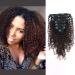 ABH AMAZINGBEAUTY HAIR Ombre Kinky Curly Clip in Hair Extensions for Black Women, 3C 4A Remy Human Hair, Natural Color Fading into Chocolate Brown T4, 17 Clips with 7 Pieces, 115 Gram, 14 Inch 14 Inch (Pack of 1) #T4 (Kink…