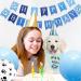 Dog Birthday Party Accessories: Bandana Hat Set Happy Birthday Banner & Paw Print Balloons for Pet Girls - Buy Online on GoSupps.com