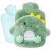 Cisixin hot bottle children dino hot water bottle animal 400ml hot water bottle with cover cozy small hot hot water bottle soft plush for children & adults