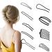 QIUMING 9 Pieces Hair 4 Teeth Hairpin U Shape U Shape Hair Pins Hair Accessories 4 French Metal Hair Teeth for Women and Girls (Black)