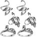 6 Pieces Adjustable Knitting Crochet Loop Ring Knitting Accessories Braided Knitting Ring Yarn Guide Finger Holder Open Finger Ring for Mother Grandma Thanksgiving Presents  3 Styles (Silver)