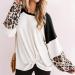 Women's Waffle Knit Leopard Print Patchwork Tunic Top - Black XX-Large - Buy Online on GoSupps.com