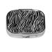 Zebra Print Printing 2 Compartment Small Pill Case Cute Small Pill Box Purse Pill Boxs Travel Pill Organizer for Pocket Purse and Travel Gifts
