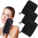 Kinhwa Washcloths & Microfiber Washing Gloves - Soft Reusable Terry Slimming Glove 15cm x 20cm 3-Piece Set - Black - Buy Online on GoSupps.com