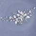 Bride Wedding Hair Comb Pearl Flower Hair Piece Bridal Crystal Leaf Hair Vine Comb Wedding Hair Accessories for Women Girls Bridemaid silver - Buy Online on GoSupps.com