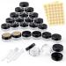 24 pieces of jaws pamiyo 10ml of empty cans clear crucible cream can empty transparent crucible tap with screw cap trip potty pot set for lotion cream mini candles cosmetic (black) 10ml black