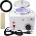 Adoture 600ML Single Wax Warmer Machine Wax Pot for Hair Removal  Professional Electric Wax Heater with Adjustable Temperature Set for Women Men with 20PCS Wooden Wax Sticks White-Single Pot