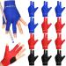 Junkin 15 Pcs 3 Fingers Pool Gloves Billiards Elastic Billiard Shooters Snooker Cue Sport Gloves Show Pool Gloves for Women and Men Left Hand