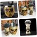 Villcase Men s Suit Stationery Box Set | Desk Organizer with Pen Holder Shaving Brush & Razor Holder - Portable Nylon Hairbrush & Skull Design - Buy Online on GoSupps.com