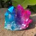 100-200g Natural Crystal Bluish Violet Angel Aura Quartz Cluster Specimens Titanium Coating Quartz Cluster Decoration Full of Texture (Size : 100-150g)