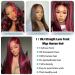 XNJ Burgundy Skunk Stripe 13x4 Human Hair Wig 24 Inch | Pre Plucked Highlight 150% Density HD Lace Frontal Wig - Buy Online on GoSupps.com
