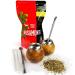 Yerbee Rosamonte Yerba Mate Tea Set Traditional Zip 250g 2x Mate Cup Gourd Pumpkin leopard color Yerba Mate Tea Straw Bombilla Cleaning Brush Detox and Energy Drink
