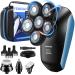 YEMIUGO 5 in 1 Electric Razor USB Bald Shaver Kit - IPX7 Waterproof Men's Grooming Set for Bald Men - Beard, Hair, Nose Trimmer - Facial Clean Massage Brush - Ideal Gift for Father, Husband - Buy Online on GoSupps.com