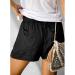 Gufesf Women's Linen Casual Shorts | Lightweight & Comfy | Elastic High Waist & Pockets | Y2-Black - Large - Buy Online on GoSupps.com