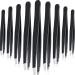 12 Pieces Eyebrow Tweezers Stainless Steel Slant Tip Tweezers Facial Hair Eyebrow Precision Tweezers for Men and Women(Black)