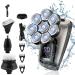 5 in 1 Men's Floating Razor Rechargeable Portable Shavers for Men Waterproof with LED Display for Beard Trimmer Haircutter Silver