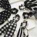 Black White Hair Scarf Scrunchies with Tail - Elastic Ponytail Bands for Women - Buy Online on GoSupps.com
