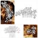 Bridal Wedding Hair Combs - 44 Pcs Pearl Crystal Accessories | Silver Rhinestone Spiral Pins for Brides, Bridesmaids - U Shaped Clips for Women - Buy Online on GoSupps.com