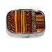 African Striped Printing 2 Compartment Small Pill Case Cute Small Pill Box Purse Pill Boxs Travel Pill Organizer for Pocket Purse and Travel Gifts