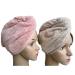 2 pieces of microfiber towel shower hood head wrap dry hair hood sleeping cap absorbent pineapple towel soft fluffy hair towel made of fleece for women and girls (pink & khaki) pink & khaki