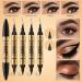2 in 1 Magic Eyebrow Pencil - Microblade Eyebrow Pen for Natural Makeup - Gold-Black - Buy Online on GoSupps.com