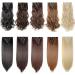 Silk-co Long Curly Wavy Hairpiece Extensions - 8 Pcs Full Head 18 Clips, Synthetic Heat Resistant, 24 inch Dark Purple - Buy Online on GoSupps.com