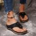 Fudule Women's Orthopedic Sandals - Arch Support, Anti-Slip, Breathable Flip Flop in Vintage Style - Black (Size 9) - Buy Online on GoSupps.com