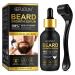 Kit de croissance de barbe s rum de croissance de barbe avec rouleau huile de croissance de barbe - croissance rapide et paisseur pour les hommes