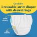 Charlie Banana Reusable Swim Diaper - Adjustable Drawstring, Leak-Proof Fit - Pencil Stripes Blue - Large (20-27lbs) - Buy Online on GoSupps.com