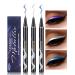 UCANBE 3PC Metallic Liquid Eyeliner Makeup Set  Blue Purple Silver Color Glitter Eye Liner Pen  Long Lasting High Pigmented with Waterproof & Smudge Proof Formula