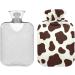 Hot Water Bottles with Brown White Cow Cover 2L Pain Relief & Bed Warmer for Women & Adults - Buy Online on GoSupps.com