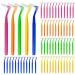 Skhaovs 60 L-shaped interdental brushes interdental brushes dental floss brushes dental floss sticks dental gear cleans between Maintain oral Dental Hygiene (60 pieces) yellow