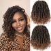 Crochet Hair Pre looped 10 Inch 8 Packs Pretwisted Passion Twist Crochet Hair YDDM Passion Twist Braids Crochet Short Passion Twist Hair Pretwisted Hair Extension (10 Inch, T1B/30#) 10 Inch (Pack of 8) T1B/30#