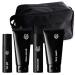 Black Wolf 5-Piece Facial Skincare Shower Gift Set for All Skin Types - Face Wash Face Scrub Moisturizer Eye Gel & Toiletry Bag - Charcoal Powder & Salicylic Acid for Skin Cleansing Mens Bath Set 5 Piece Set
