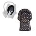 Aveanit Compatible with Maxi Cosi Baby Infant Car Seat Travel Neck Head Support Pillow Hugger Universal (Black - White Stars Cotton)