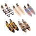 HAYHOI 10PCS No Bend Hair Clips Acrylic Resin Flat Clip No Crease Curl Small Pin Hair Barrette Bang Tool for Makeup-Hairstyle Accessories for Women Girls Gifts Leopard White Black 1A