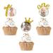RoadSea 1st Birthday Cupcake Toppers with Photo Frame - Baby Shower Party Photo Cupcake Supplies - 1st Birthday Milestone - Boy Girl Birthday Party Dessert Decorations - 12 PCS Glitter