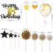 24pcs Black Gold Cake Decoration Set 18 Birthday Decoration Cake Top Hat Happy Birthday Cake Plug-in Black Gold Birthday Party Flag - Buy Online on GoSupps.com