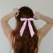 2 Pack Hair Bows for Women Pink Bow Hair Clips French Barrette with Long Silky Satin Hair Ribbons for Women Girls(Light Pink) - Buy Online on GoSupps.com