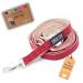 Kuri Pai 3m dog leash for medium -sized dogs comfortable and comfortable Kleine leash rehabilitation leash double line from hemp |M (2.0cm wide) - red / beige M (280cm x 2.0cm) - (medium -sized dogs) red / beige