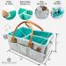 Portable Diaper Caddy Storage Bag | Roll Lid & Dividers | Nursery Organizer for Changing Table, Car & Travel | Grey Baby Caddy - Buy Online on GoSupps.com
