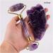 Amethyst Rough Stone Amethyst Sawtooth Face Roller & Silicone Caps Gua Sha Care Tool Sets Natural Stone Quartz Massager Anti Wrinkle Cellulite Health Home Goods (Color : Transparent)