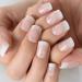 Shop Coolnail Holo Bling Butterfly Glitter Fake Nails - Pink Nude White French Squoval Square Press-On Nail Art Tips - International Shipping Available - Buy Online on GoSupps.com