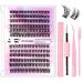 Laluerck DIY Lash Extension Kit C Curl Cluster Lashes with Glue and Lash Applicator Tools for Self Application at Home Set 1