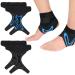 SATINIOR 4 Pcs Ankle Support Brace for Women Men Breathable Ankle Wrap Adjustable Compression Sleeve for Sprained Stabilize Ligament Sports Against Chronic Strain Fatigue (Black, Blue)