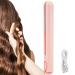 Mini Dual Purpose Curling Iron Small Curling Iron for Short Hair Cordless 2-in-1 Mini Curling Wand & Flat Iron Hair Straightener Upgrade Mini Curling Iron (Pink)