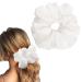 YOHAMA 6.3 Inch Oversized White Scrunchies Huge Hair Scrunchie Big Scrunchy Hair Ties Women Elastic Bands Scrunchie Good for Girls Thick Hair Wrap Ponytail Holer Decoration Bun.(1 pc) A-White