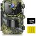 1520P 20MP Trail Camera, Hunting Camera with 120Wide-Angle Motion Latest Sensor View 0.2s Trigger Time Trail Game Camera with 940nm No Glow and IP66 Waterproof 2.4 LCD 48pcs for Wildlife Monitoring Green