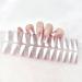 Ceboic 22 pieces half -hardened UV gel nail foils white French nail wraps UV gel strips nail film self -adhesive salon quality glitter nail polish strips for women girls nail decoration