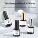Modelones Black and White Gel Nail Polish Kit - 2 Colors 10ml Set with Base & Top Coat for High Gloss Finish | Nail Art Manicure Design - Buy Online on GoSupps.com